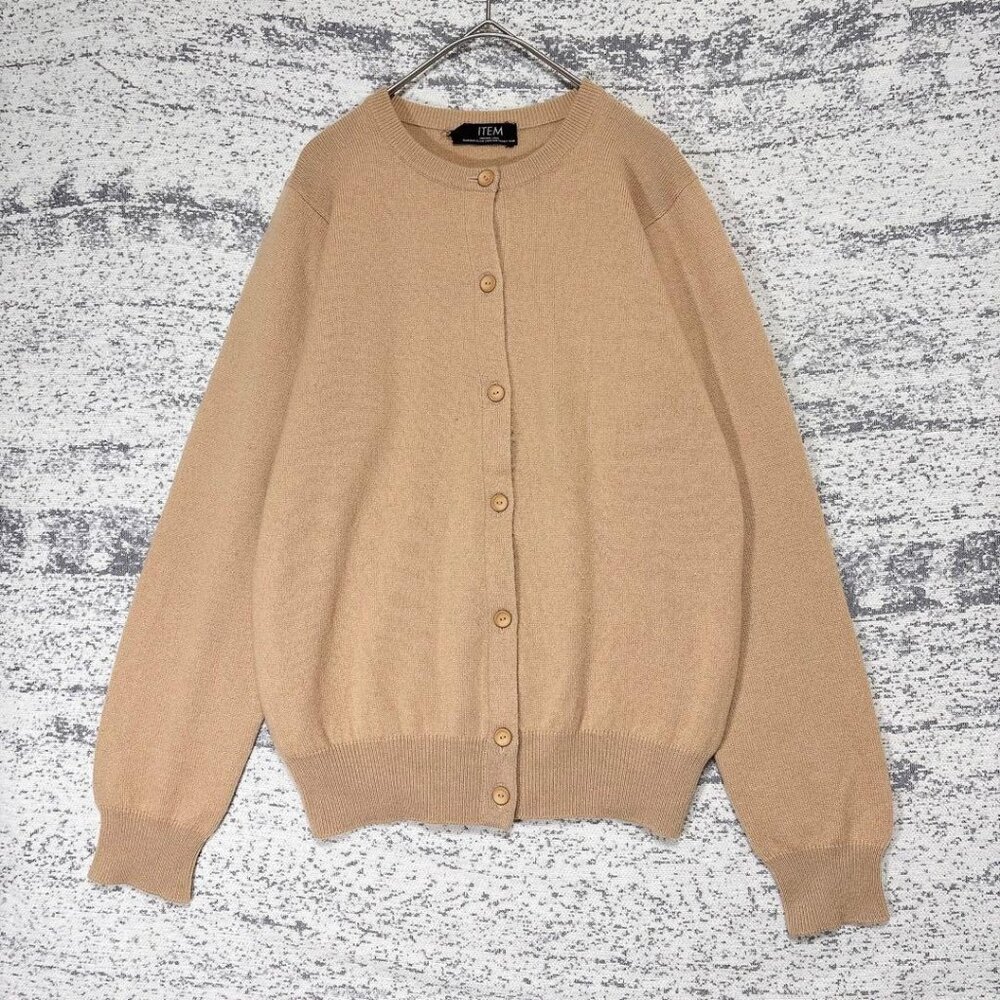 Sprins Cashmere Beige Crew Neck Cardigan